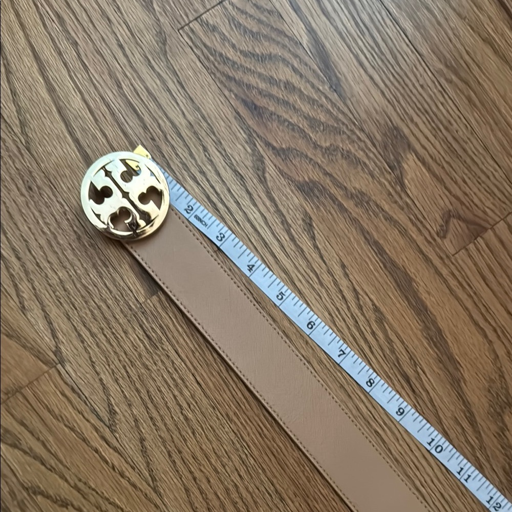 Gold and Tan Leather Belt